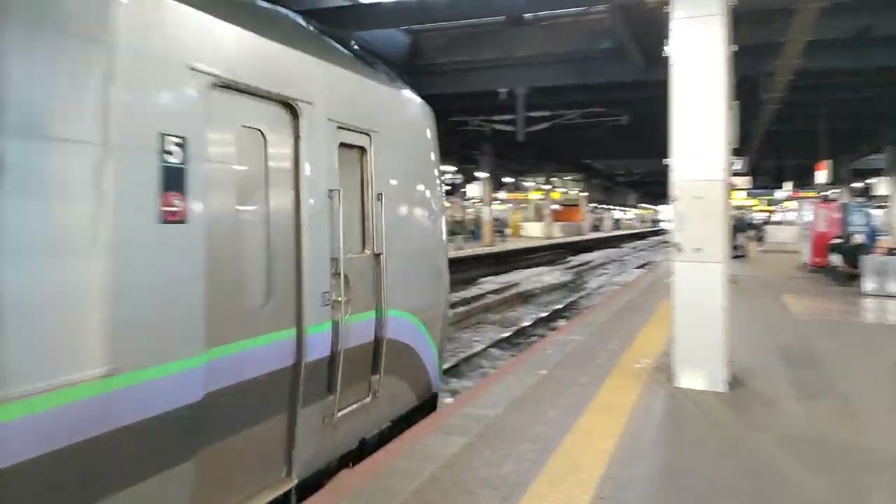 札幌駅　特急すずらん8号室蘭行、普通岩見沢行同時発車シーン