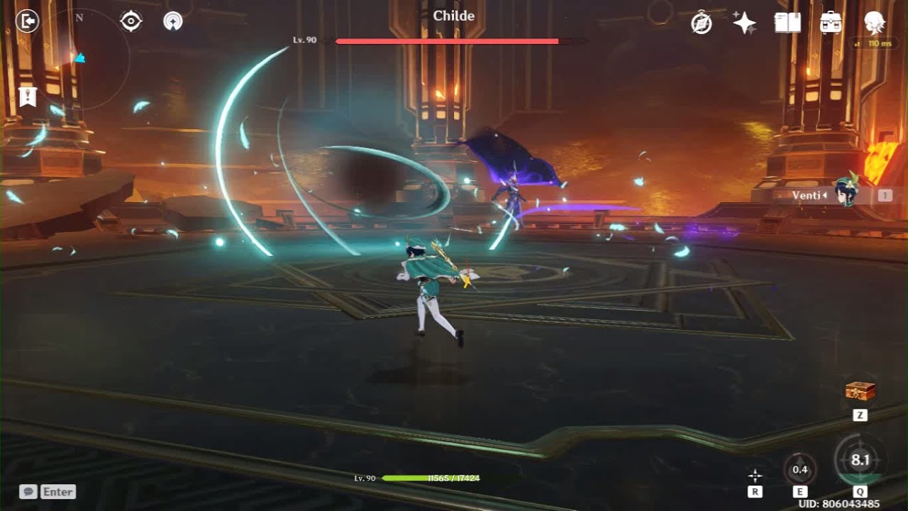 Venti solo C0 vs Childe [ Genshin Impact ]