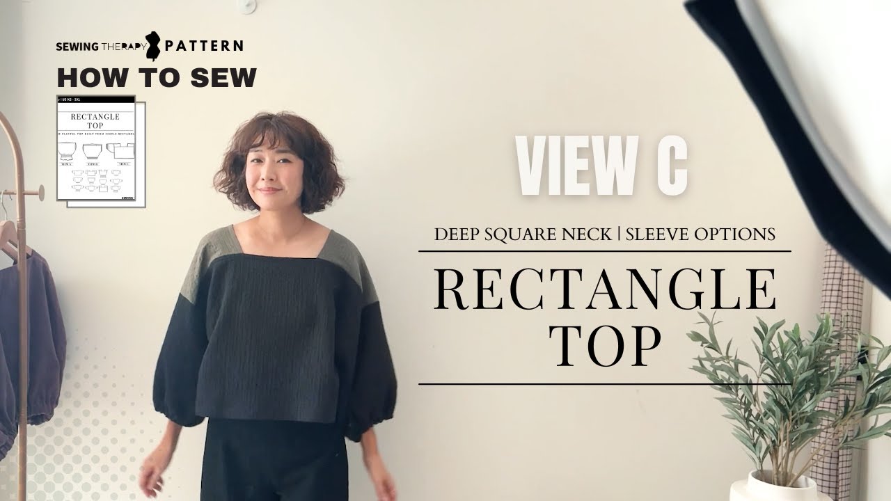 Sew a Stylish Deep Square Top with Just Rectangles! | Rectangle Top View C - Sewing Therapy Pattern