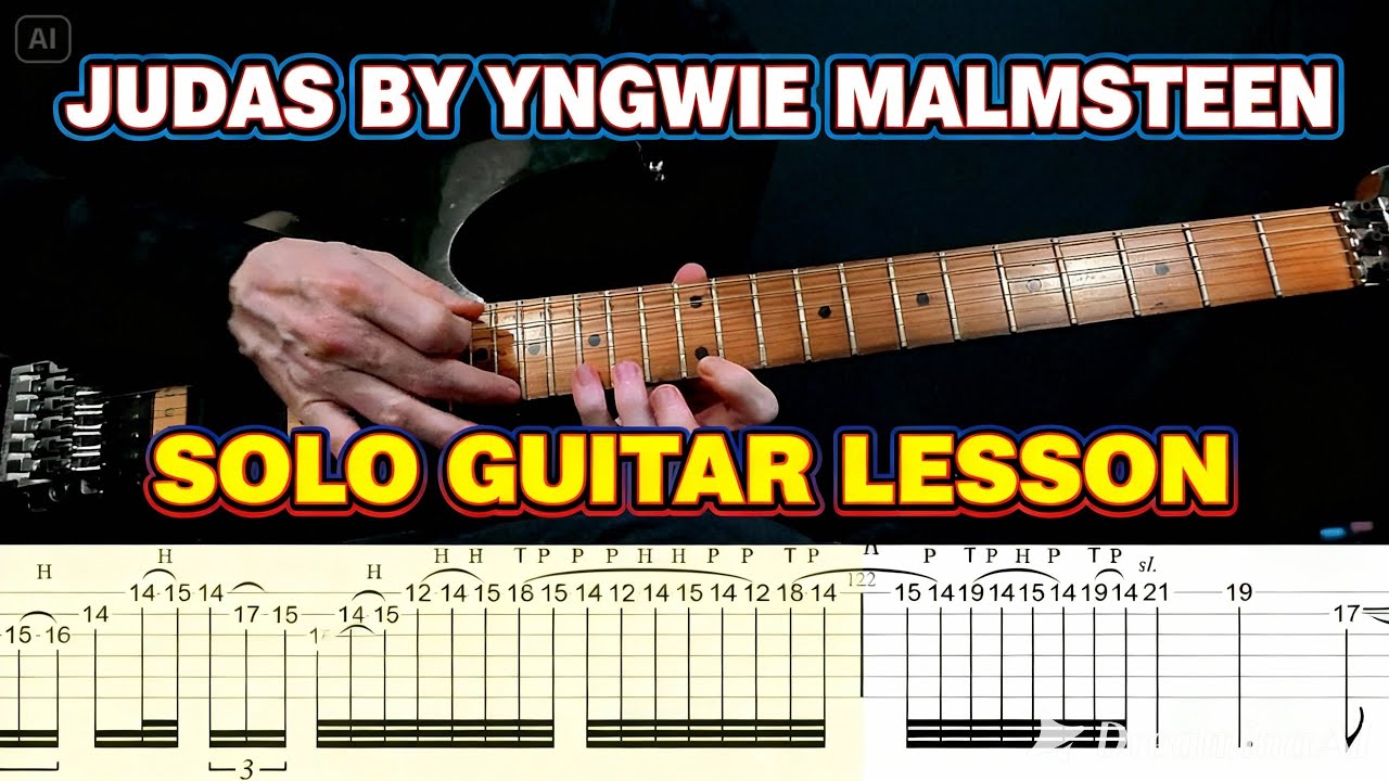 JUDAS BY YNGWIE MALMSTEEN SLOW TEMPO GUITAR LESSON PART 2 || SOLO