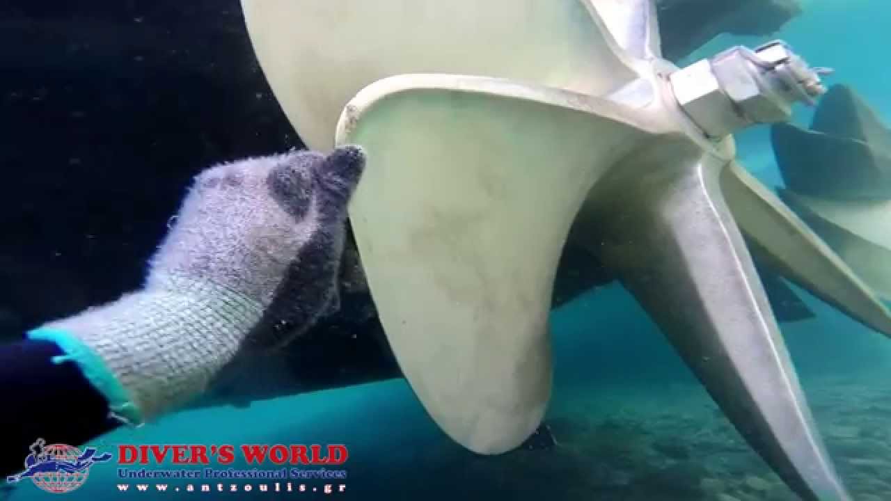 Damaged Arneson propeller underwater  inspection