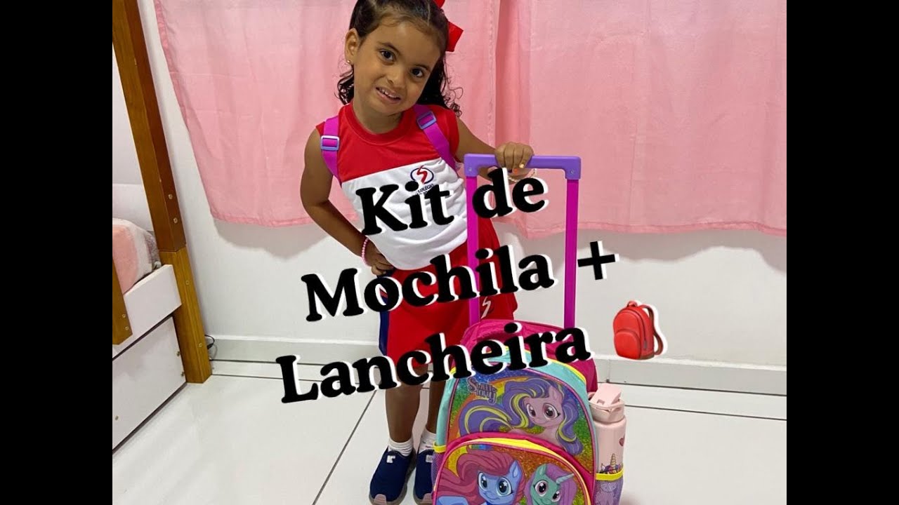 KIT MOCHILA + LANCHEIRA TERMICA + ESTOJO DUPLO DE UNICORNIO 🦄😍  VOLTA AS AULAS / JULIANA SILVA