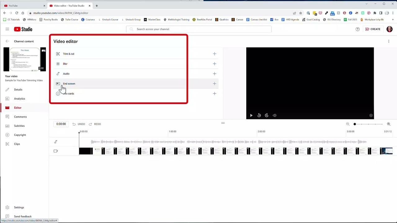 Trimming a YouTube Video
