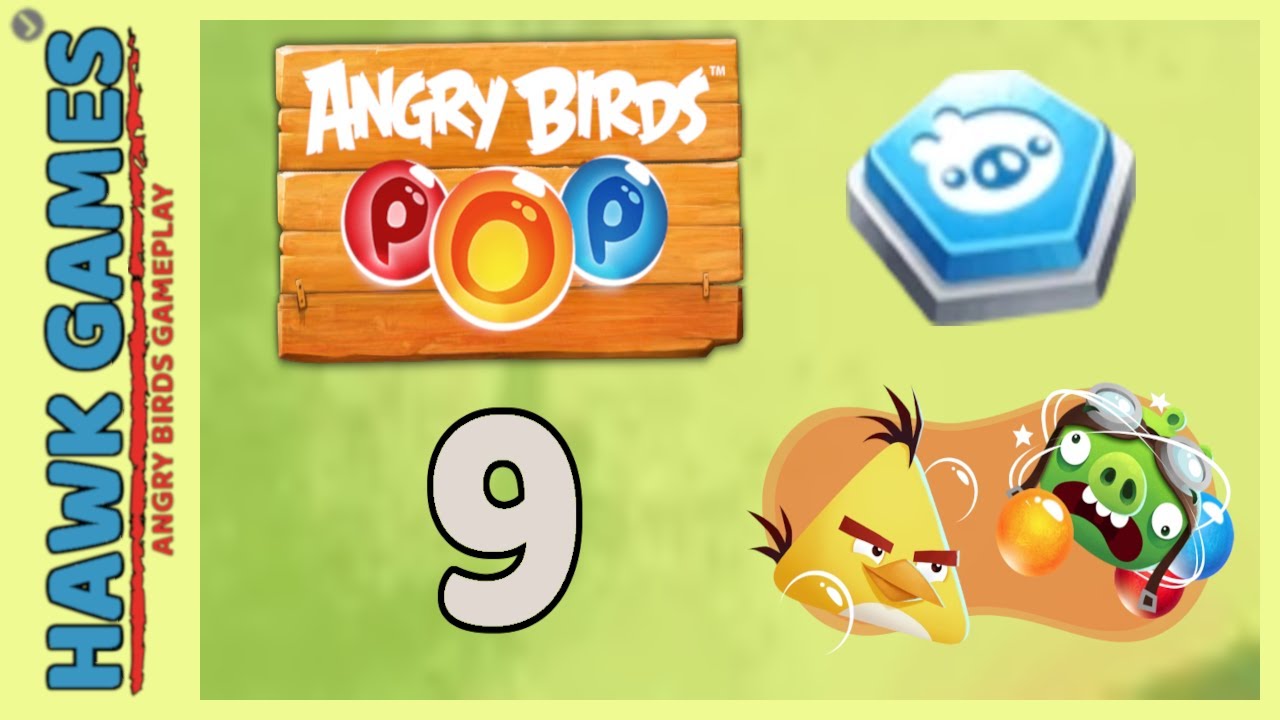Angry Birds Stella POP Bubble Shooter Level 9 - Walkthrough, No Boosters