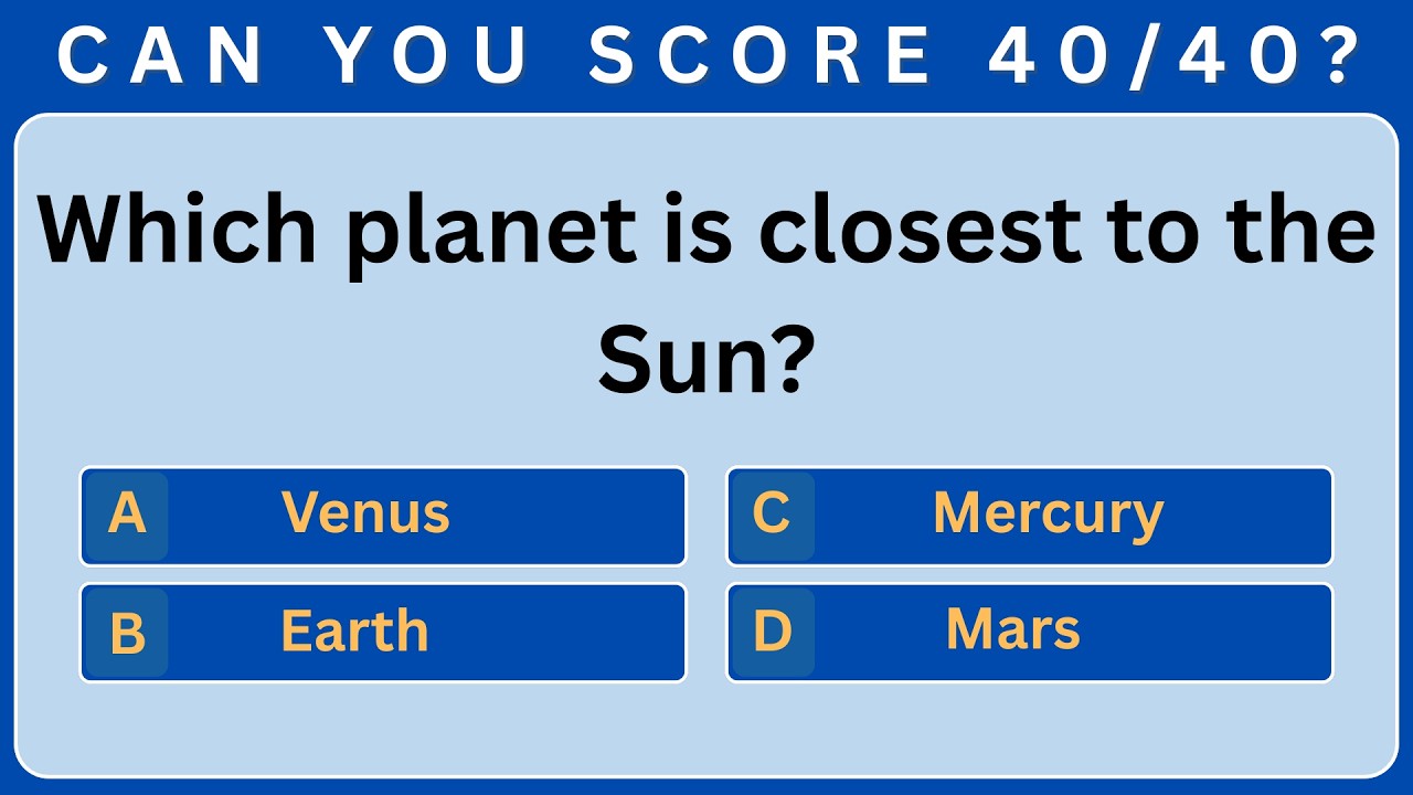 Ultimate General Knowledge Quiz (40 Hard MCQs) | Test Your Brain