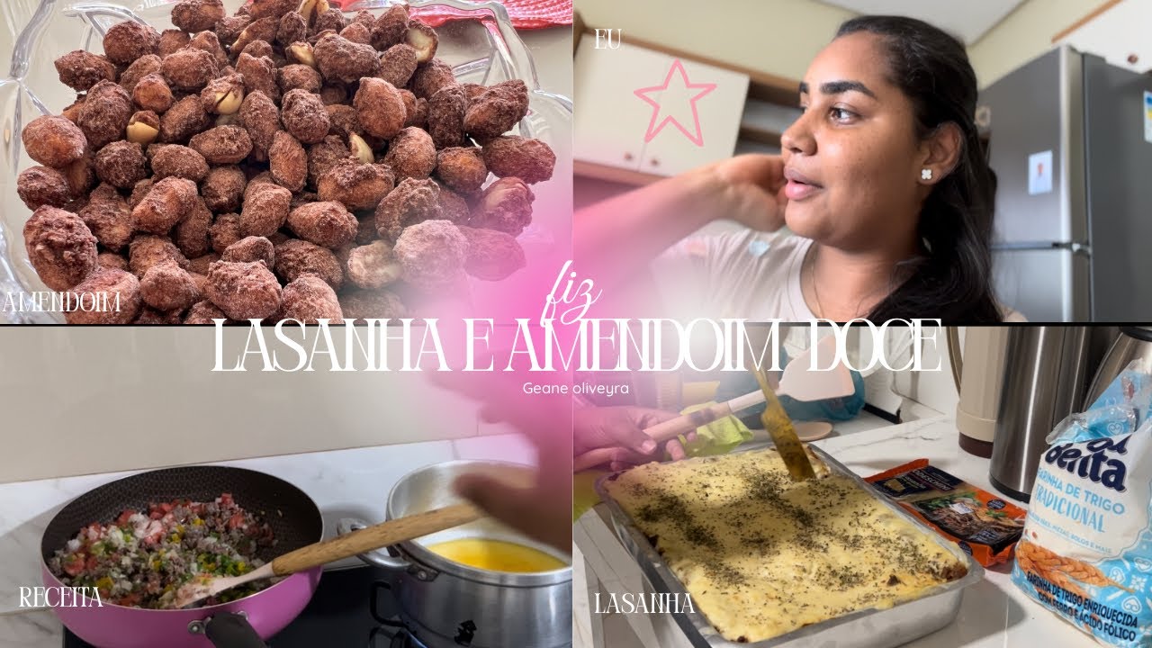 💖FIZ LASANHA QUE MEU MARIDO TAVA QUERENDO MUITO E FIZ PELA PRIMEIRA VEZ AMENDOIM DOCE DE CHOCOLATE.