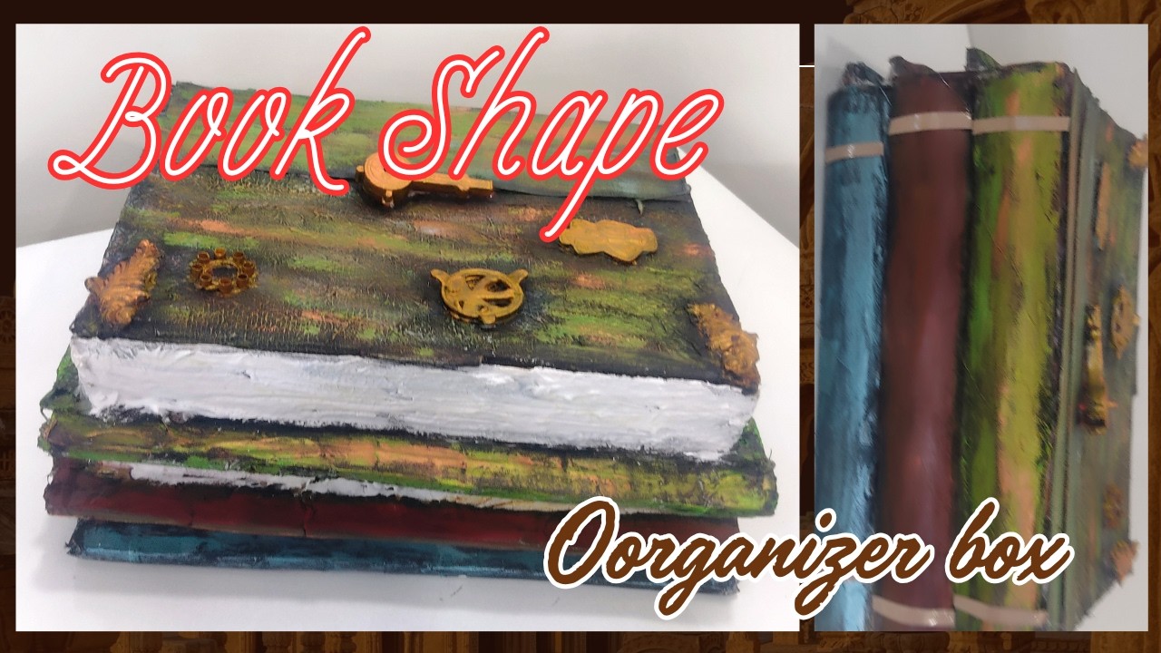 DIY Cardboard Organizer| Book shaped Organizer Pinterest inspired| Desk Organizer 