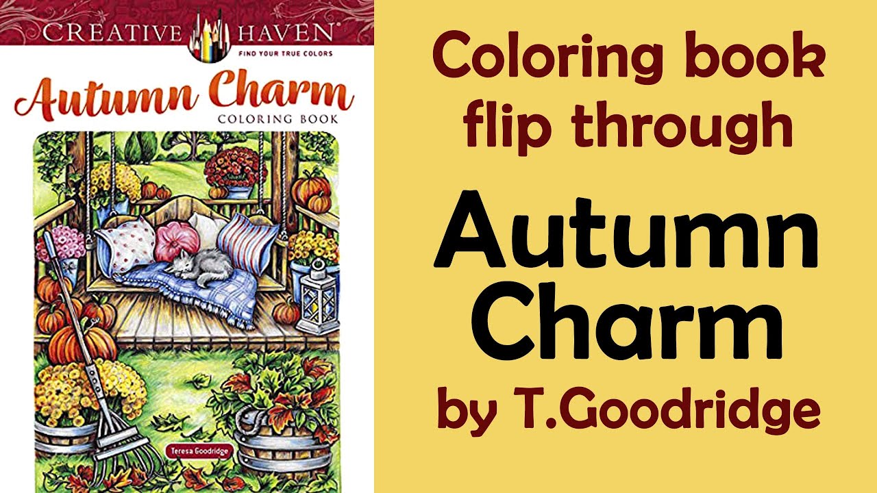 Creative Haven 'Autumn Charm'  #Coloring book flip through #adultcoloring