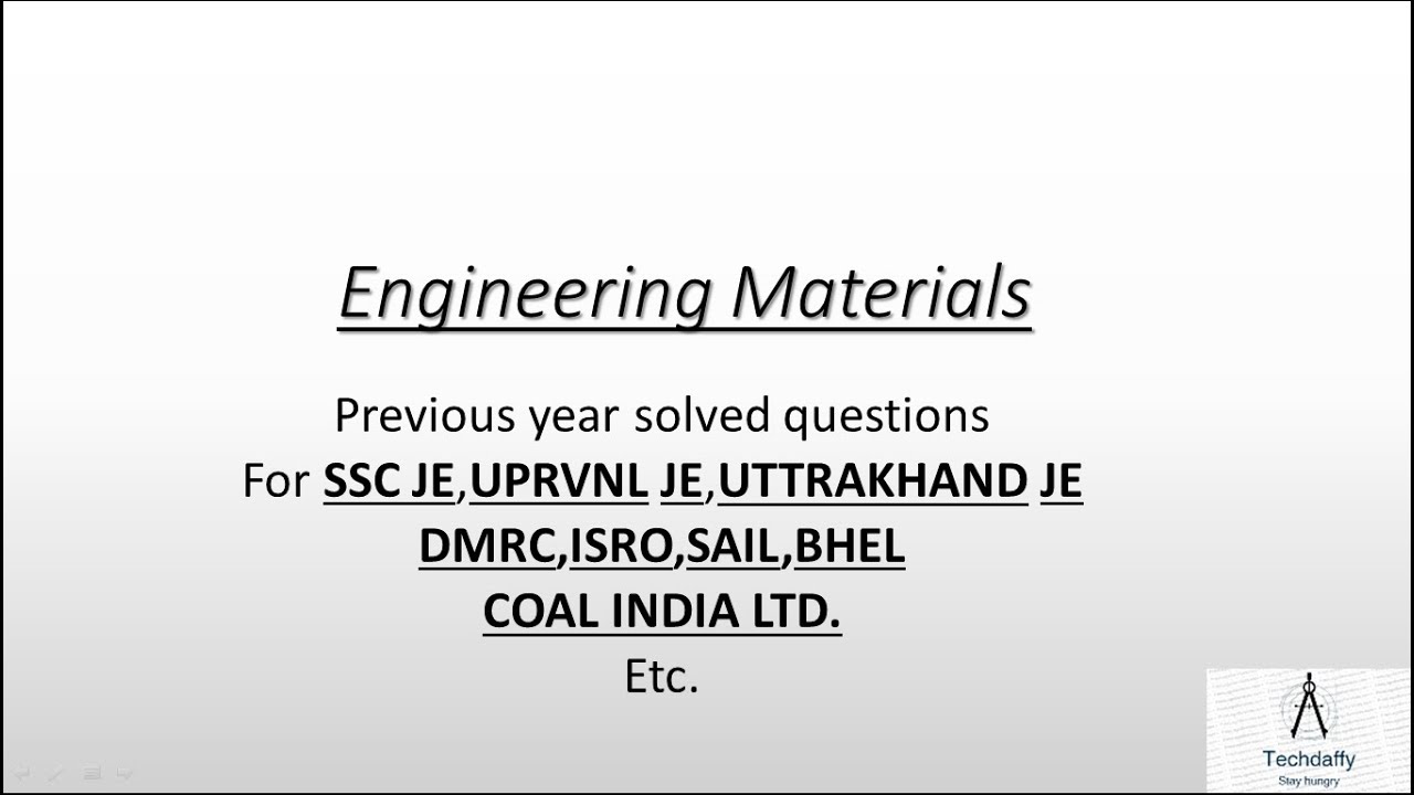PREVIOUS YEAR QUSTIONS OF SSC JE,UPRVNL JE,DMRC JE, SAIL ETC||