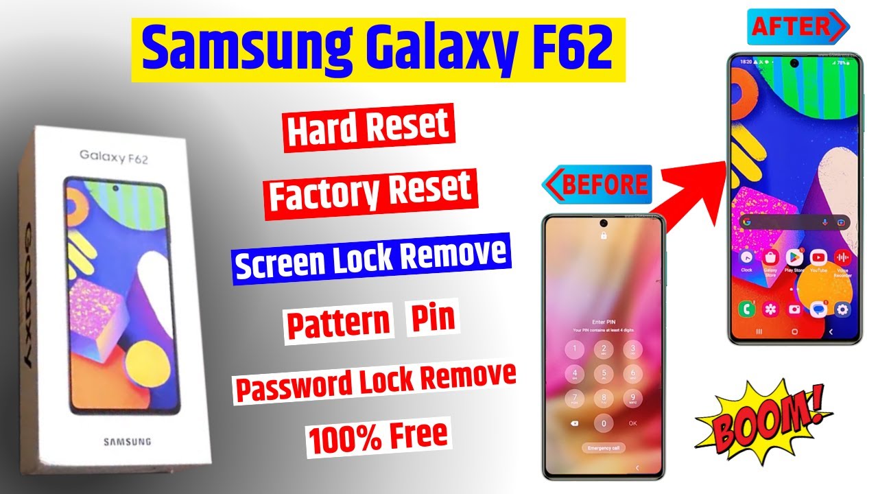 Samsung galaxy F62 forget password | samsung f62 Hard reset & Remove Pattern, Password lock