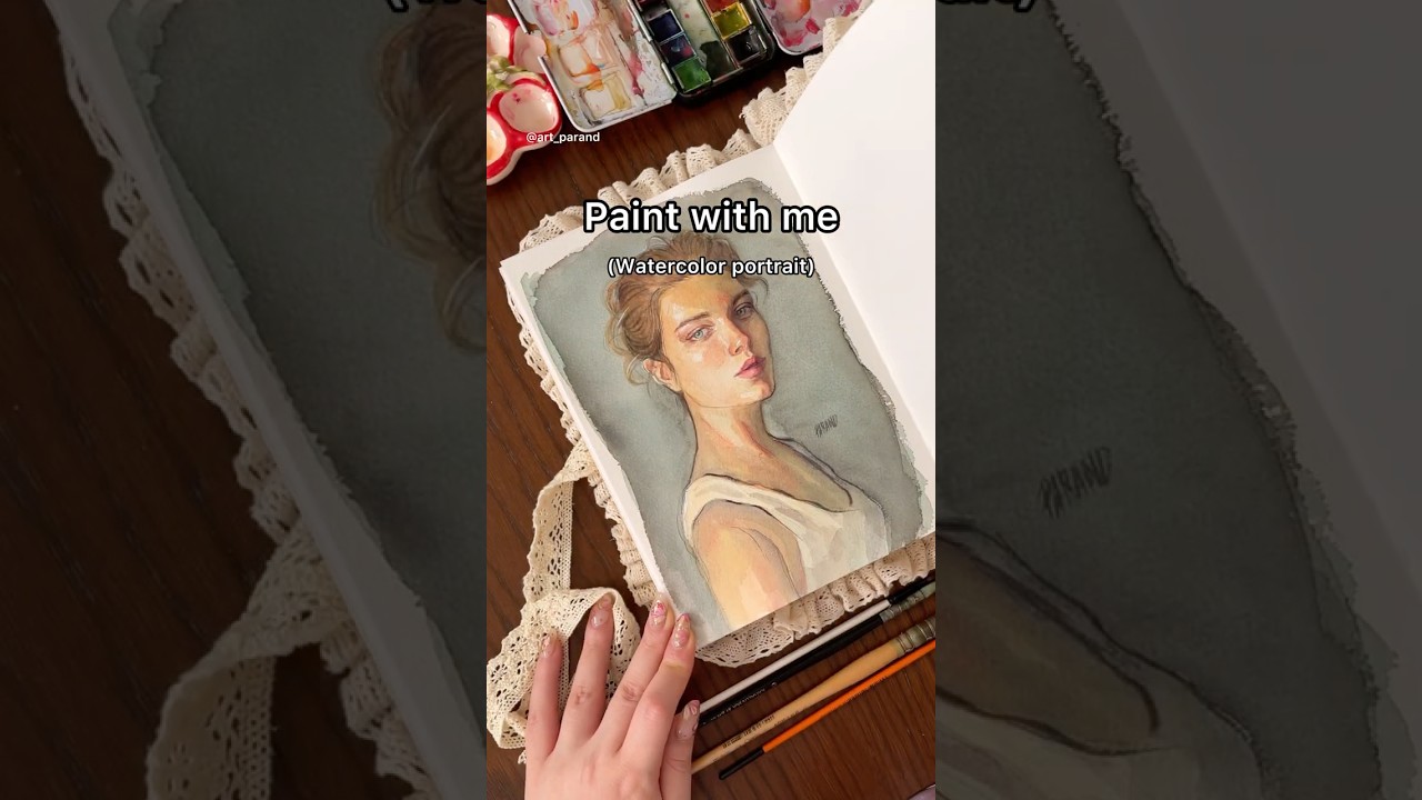 How I paint this watercolor portrait ✨#watercolor #watercolortutorial #watercolorportrait