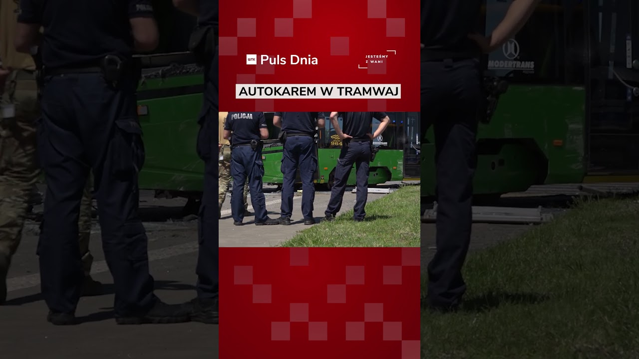 Uderzenie niemal zdmuchnęło autobus! Wypadek w Poznaniu