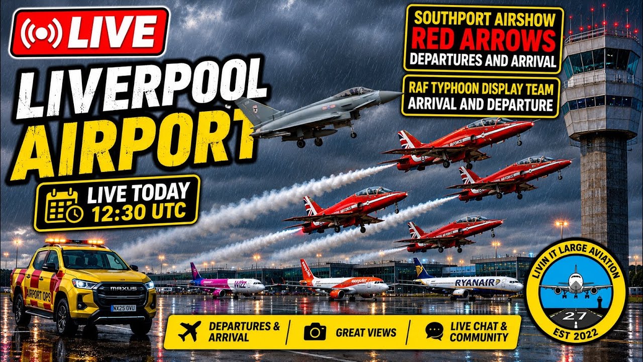🔴 LIVE Sunday Mega Stream 🔥 Red Arrows & Typhoon Departure & Arrival ✈️ | Liverpool Airport 