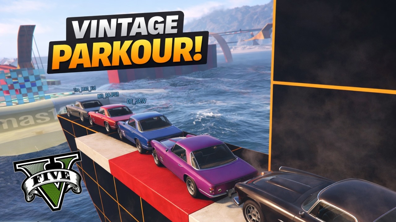 Vintage Cars INSANE Parkour Race in GTA Online 🔥 | Gta Online Gameplay