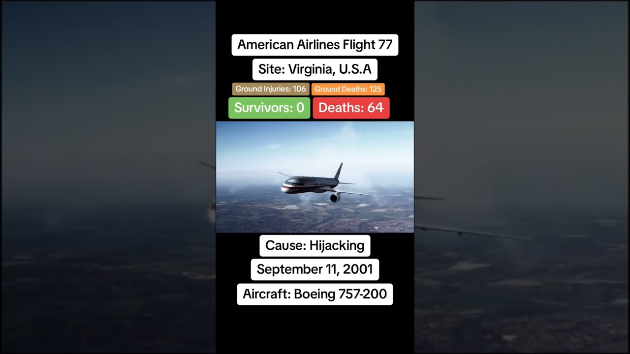 American Airlines flight 77 crash on September 11th 2001 #americanairlines #planecrash #airdisaster