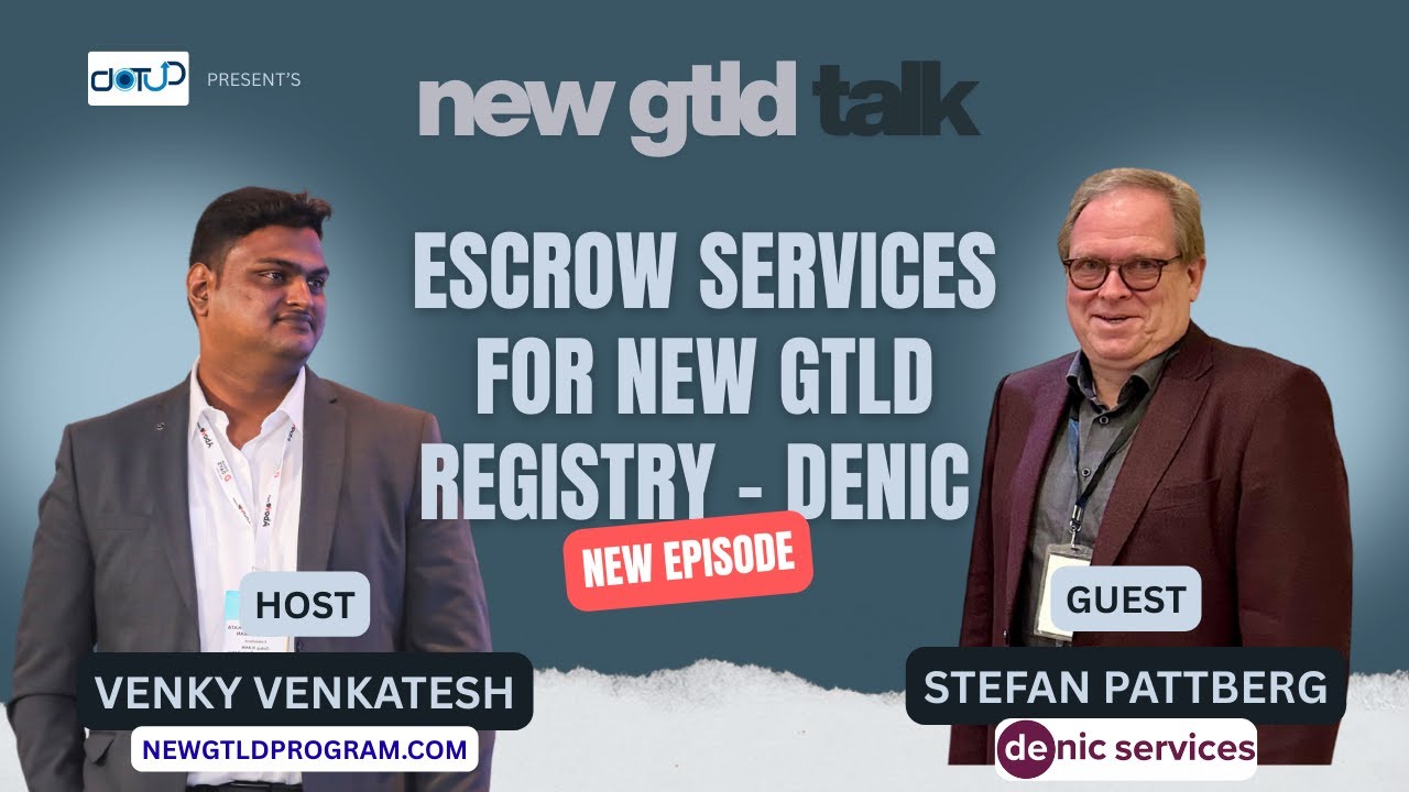 Registry Escrow Explained for ICANN New gTLD 2026 | Venky with Stefan Pattberg, CEO DENIC Services