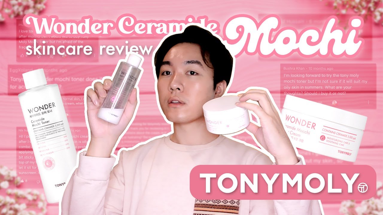 TonyMoly Mochi Toner & Moisturizer 🍡 Skincare Review 쎄라마이드 스킨케어 (oily sensitive skin) 💦