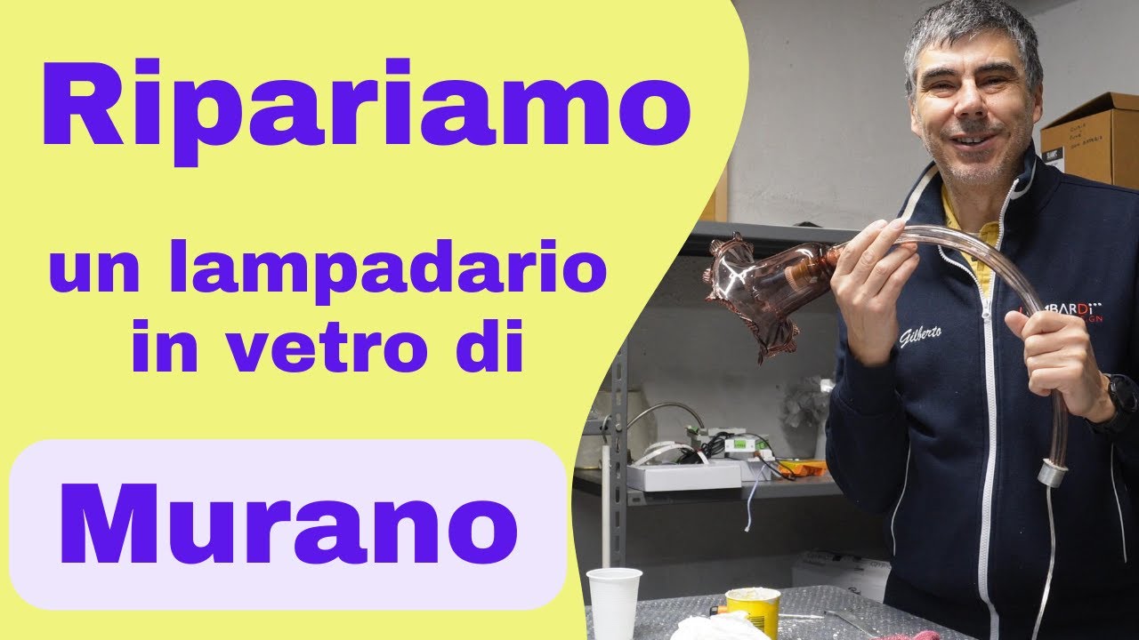 Lampadario vetro Murano rotto. #Murano #riparazione lampadario