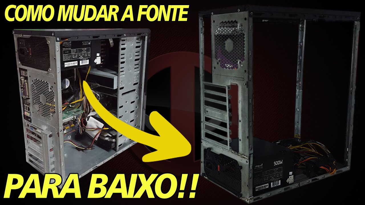 COMO MUDAR A FONTE PARA PARTE DE BAIXO DO GABINETE, CASEMOD DEADPOOL