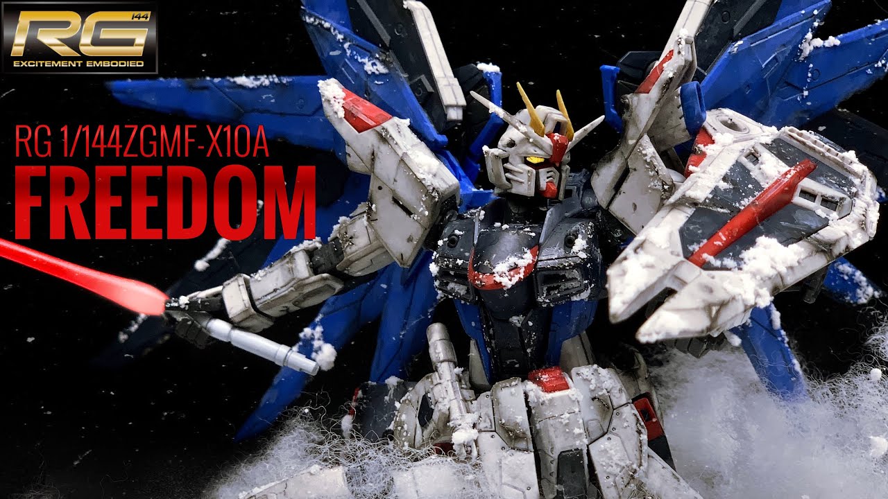 【ガンプラ】RGフリーダム最後の戦闘シーンを再現！雪山ウェザリング仕上げ！RG1/144 ZGMF-X10A FREEDOM GUNDAM！WEATHERING DIORAMA！