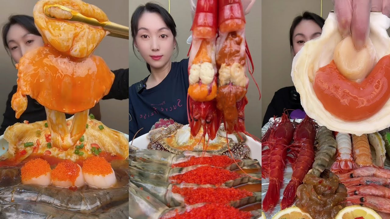 Yummy #567 Eat Lobster 🦞, Shrimp 🍤🦐, ..{ seafood 🦐 🦐 } #mukbang #seafood #yummyfood 