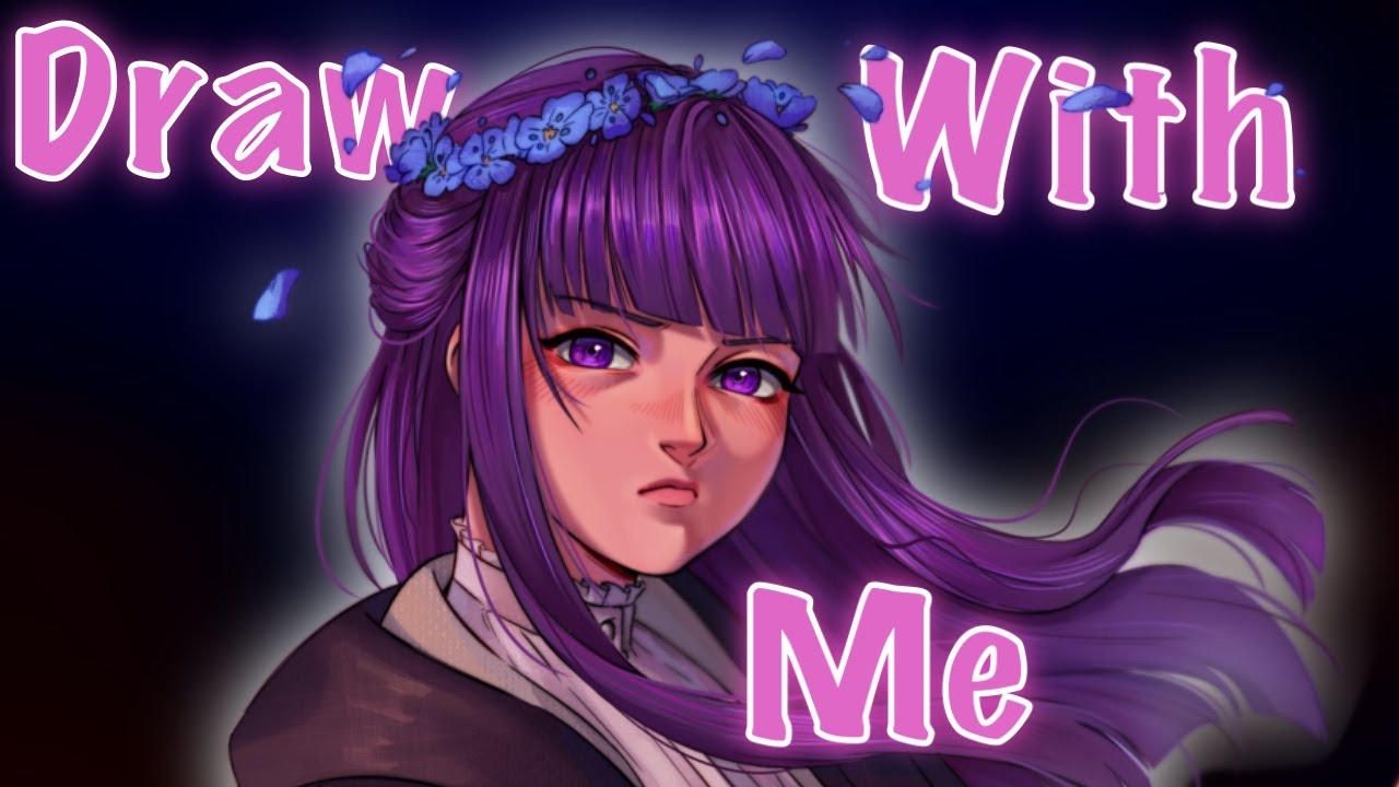 Draw With Me! Fern from Frieren Beyond Journey's End! / Relaxing rain ASMR Speed-paint!