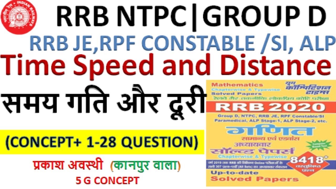 Youth Competition Maths(YCT)  Time Speed and Distance समय गति और दूरी RRB NTPC GROUP D RRB JE