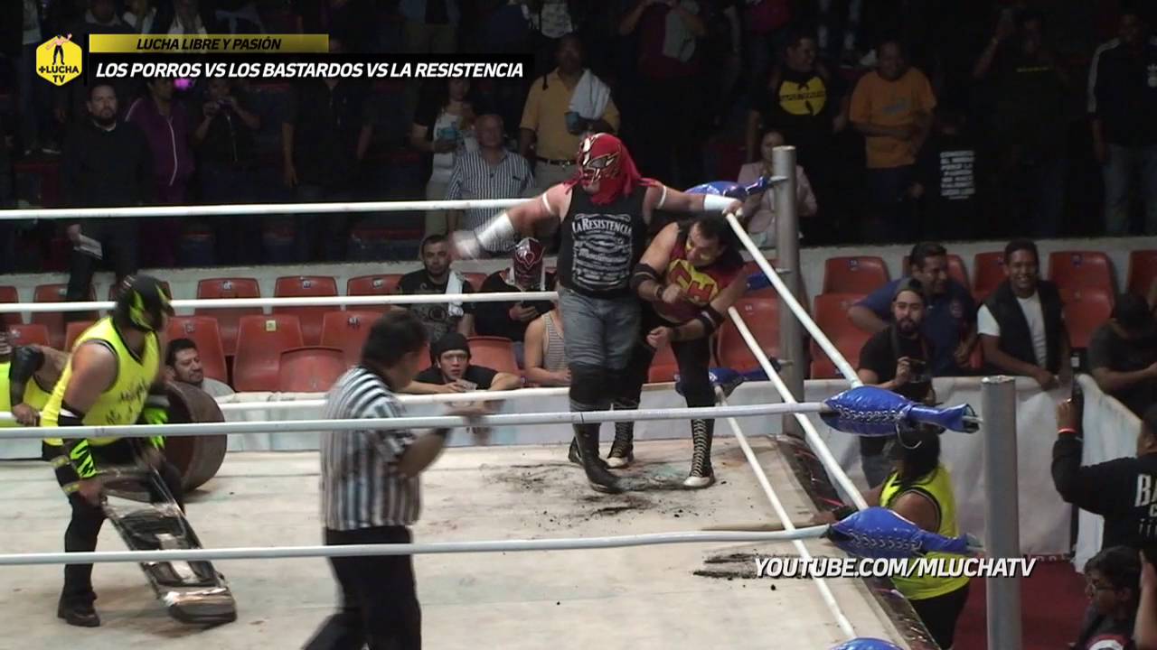 Los Porros vs Los Bastardos vs La Resistencia,  en Lucha Libre y Pasi&oacute;n