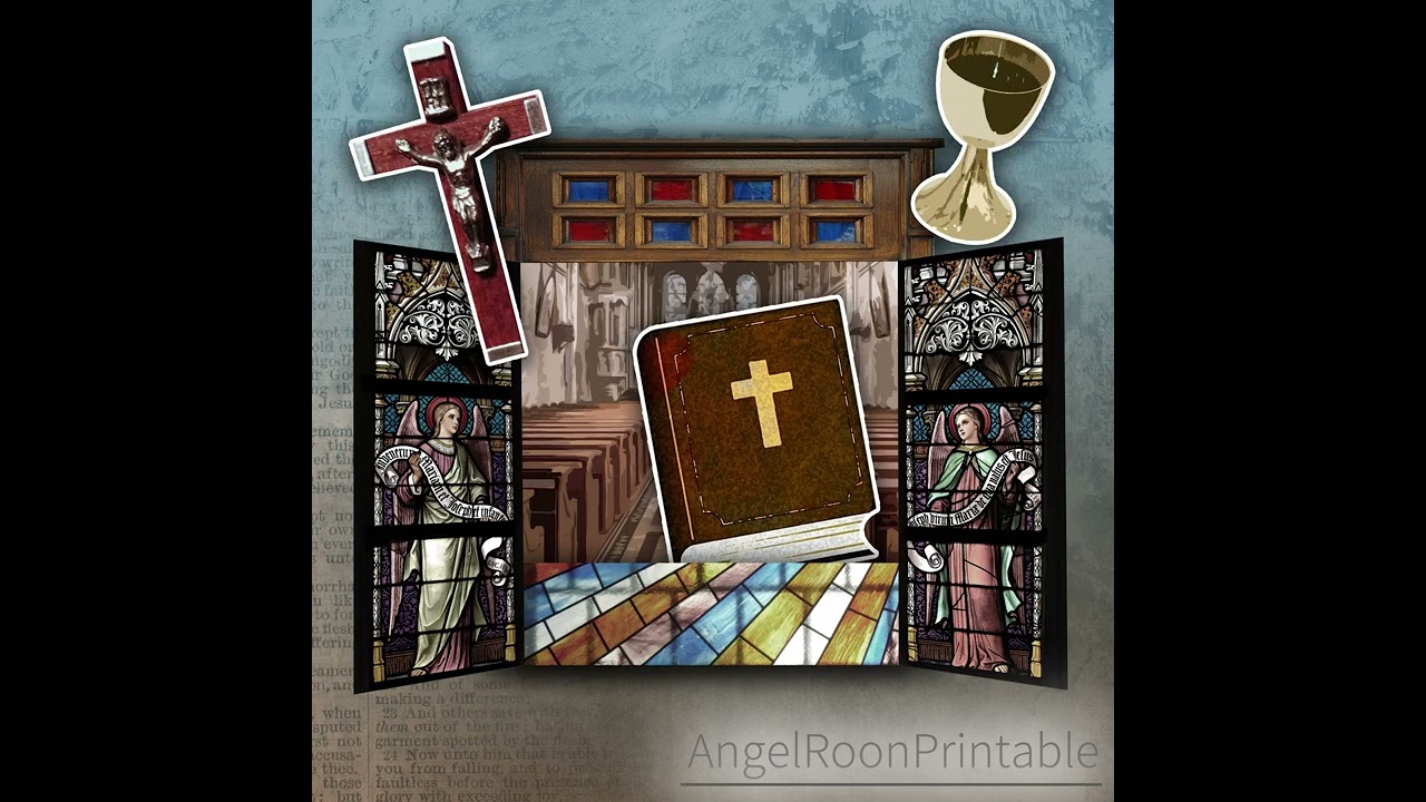 Junk Journal Pocket / Folio / Envelope Idea - Church Door - AngelRoonPrintable@Etsy #ephemera