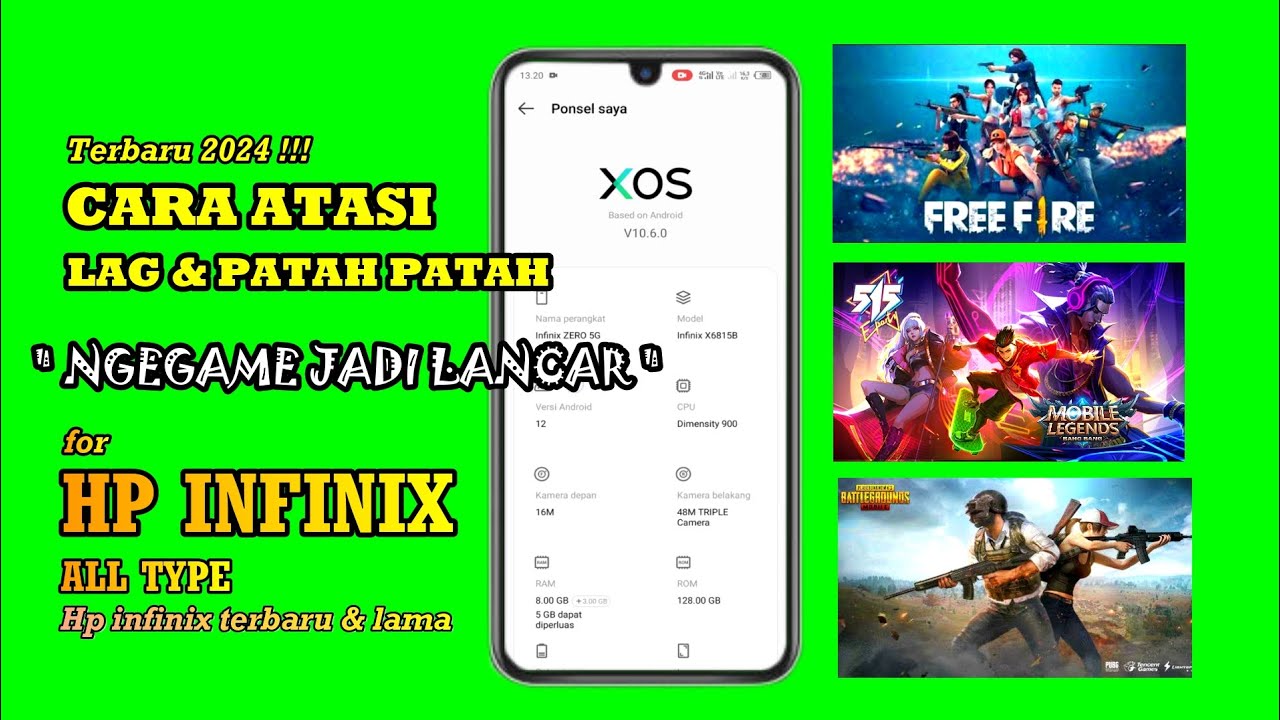 TERBARU!! CARA MENGATASI LAG DAN PATAH PATAH HP INFINIX SAAT BERMAIN GAME MLBB,FF,PUBG