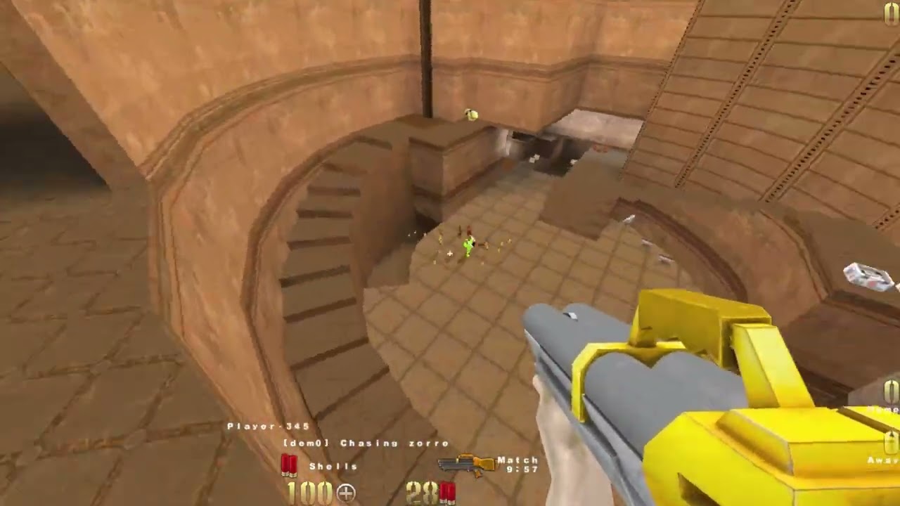 zorre vs Player-345 4fun map q2dm1 19.2.2026.