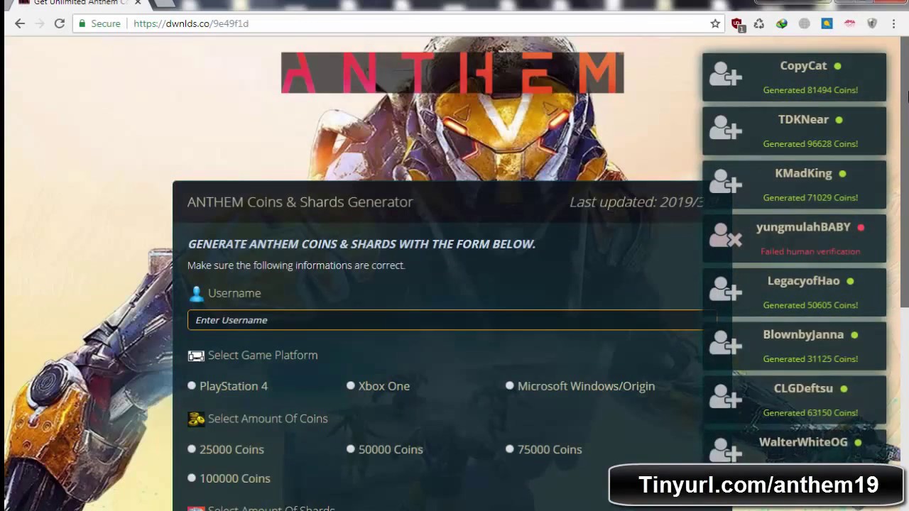 Anthem Hack Generator Online - Honestly Super Working Anthem Hack 2019