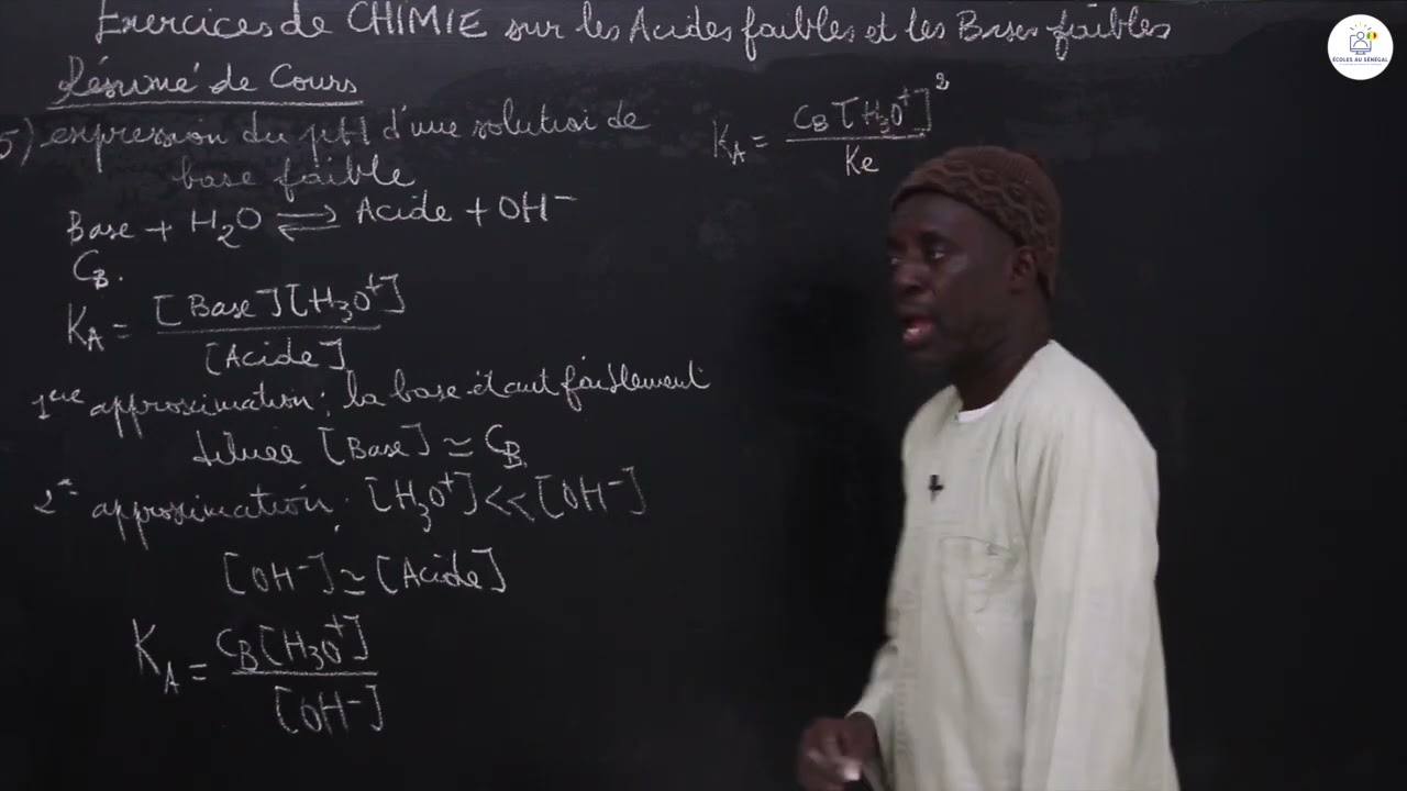 Exercices - Terminale S - PC : Résumé de cours / Les acides faibles et les bases faibles / Suite 3
