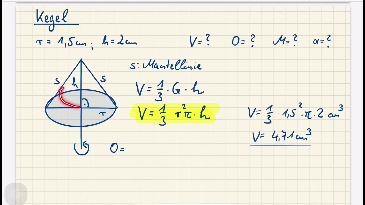 Kegel Rotationskörper Teil 1