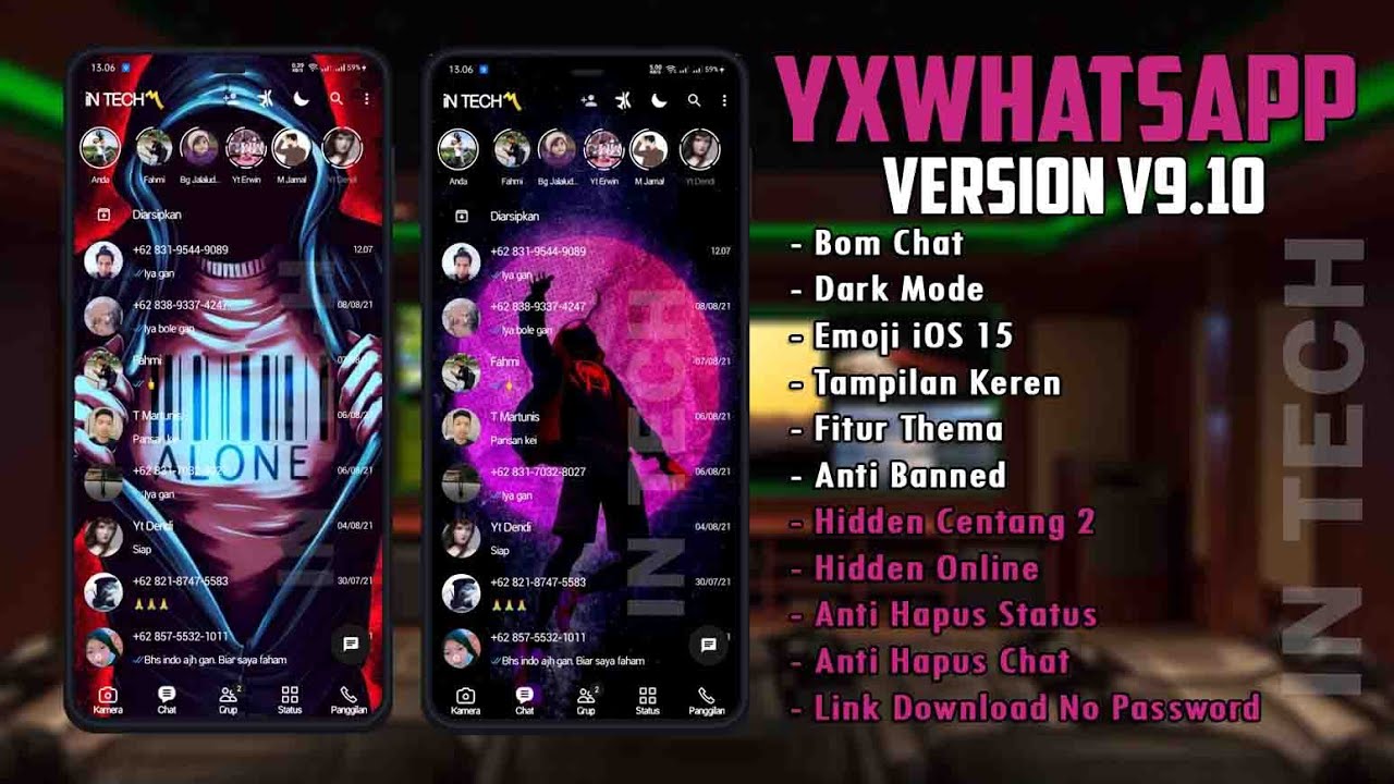 ✅UPDATE YxWA Terbaru 2023 || YxWhatsApp v9.71 Hadir Fitur Keren -B0M Chatt -No Password