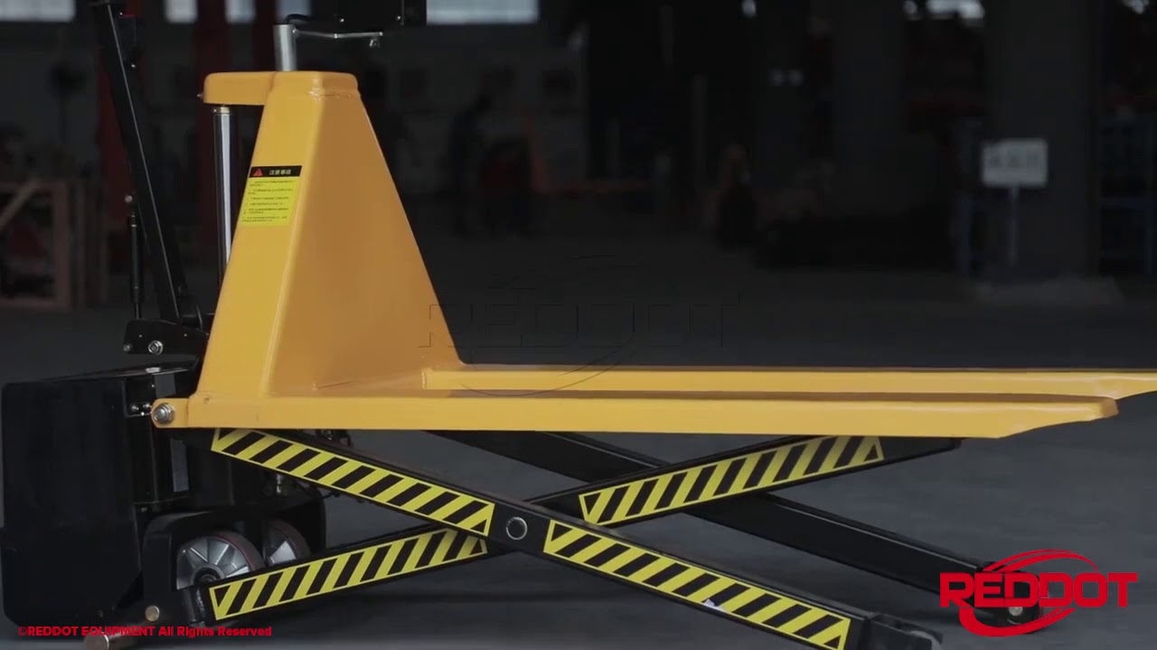 High lift scissor pallet truck with Light Sensor - REDDOT EQUIPMENT