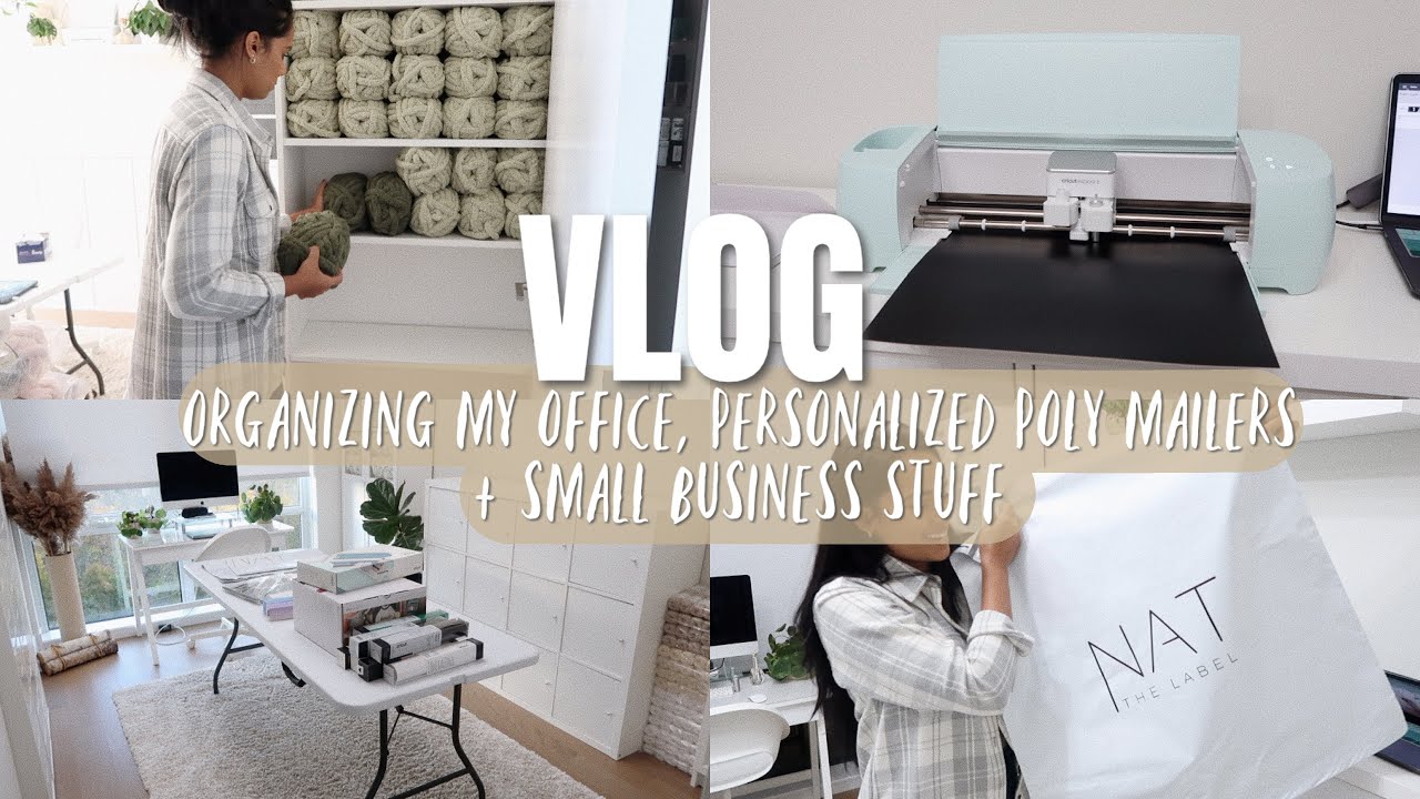 VLOG: Organizing My Office, DIY Personalized Poly Mailers + Small Business Stuff