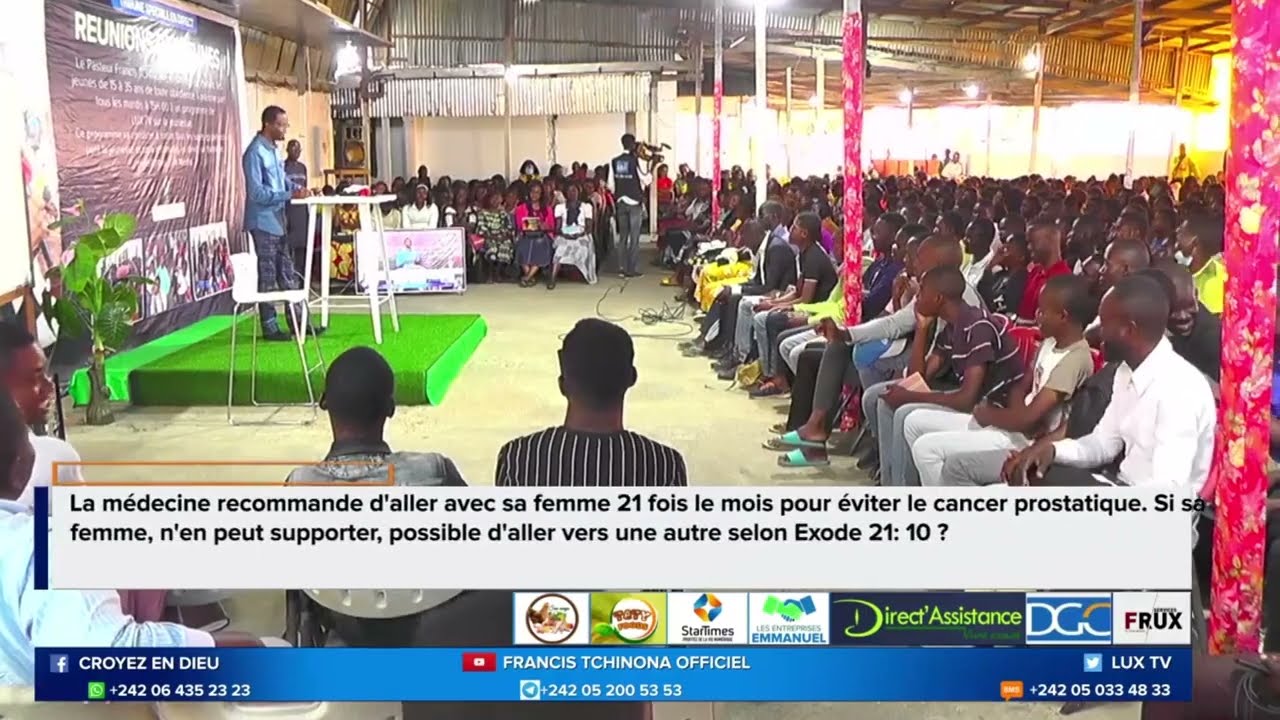 PASTEUR TCHINONA FRANCIS EN REUNION AVEC LES JEUNES SUR LA THEME SEXUALITÉ