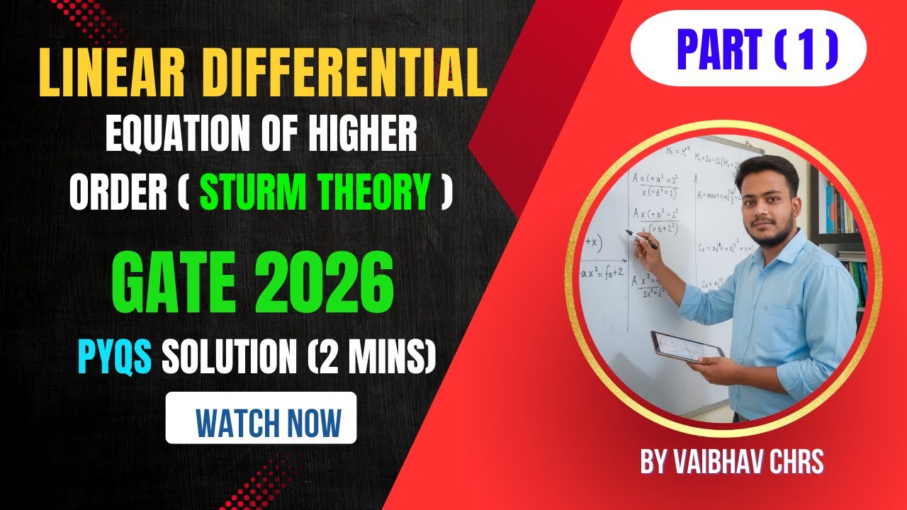 GATE 2026 PYQS - Linear Differential of Higher Order | Part (1) #gate2026