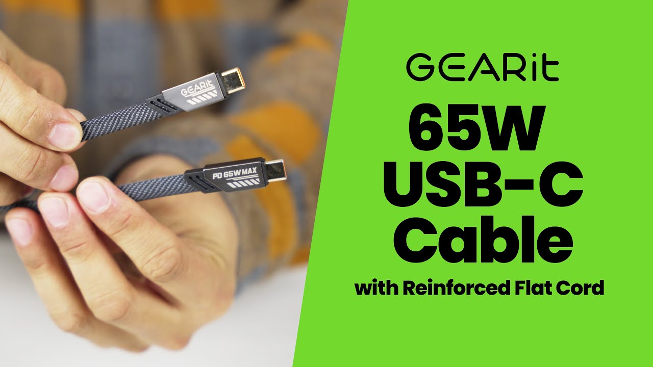 GEARit 65W USB-C Cable &ndash; Fast Charging, Safe, and Durable (4ft)