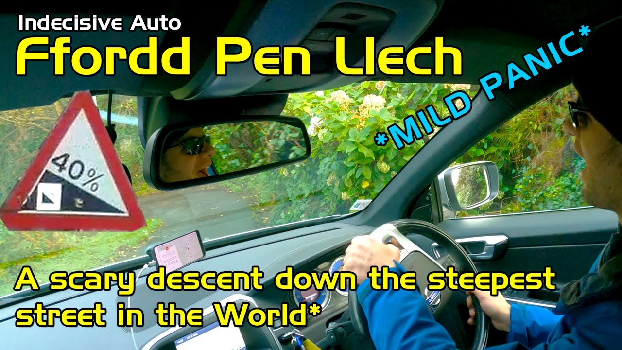 Ffordd Pen Llech - A scary descent down the steepest street in the World*