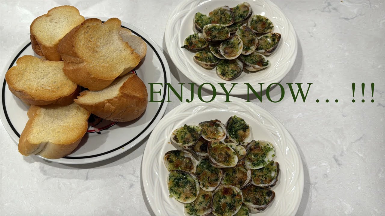 Clams Gratin in Garlic Butter sauce, French Gastronomy