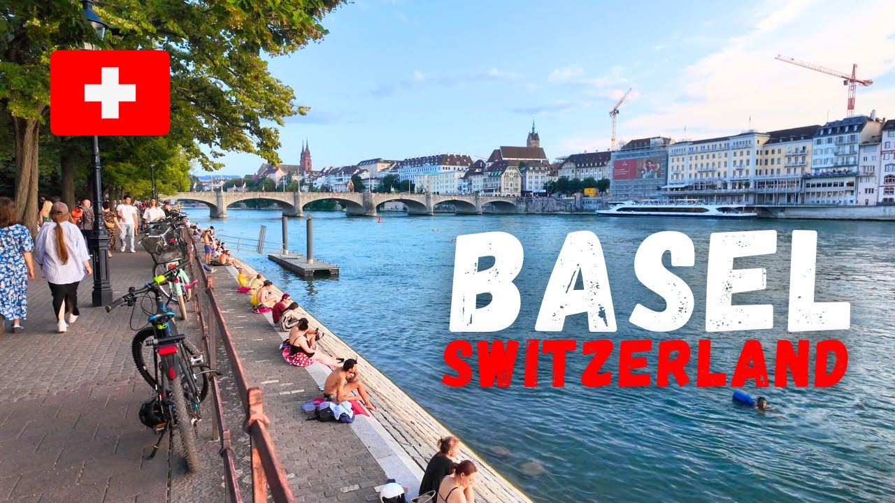 4K European Summer Evening on the Rhein 🇨🇭| Basel, Switzerland Walking Tour