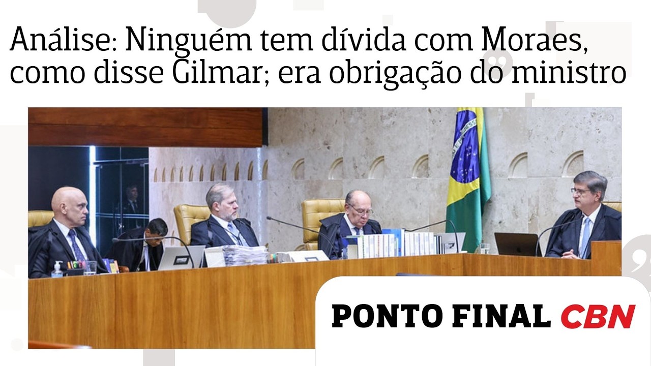 Análise: Ninguém tem dívida com Moraes, como disse Gilmar; era obrigação constitucional do ministro