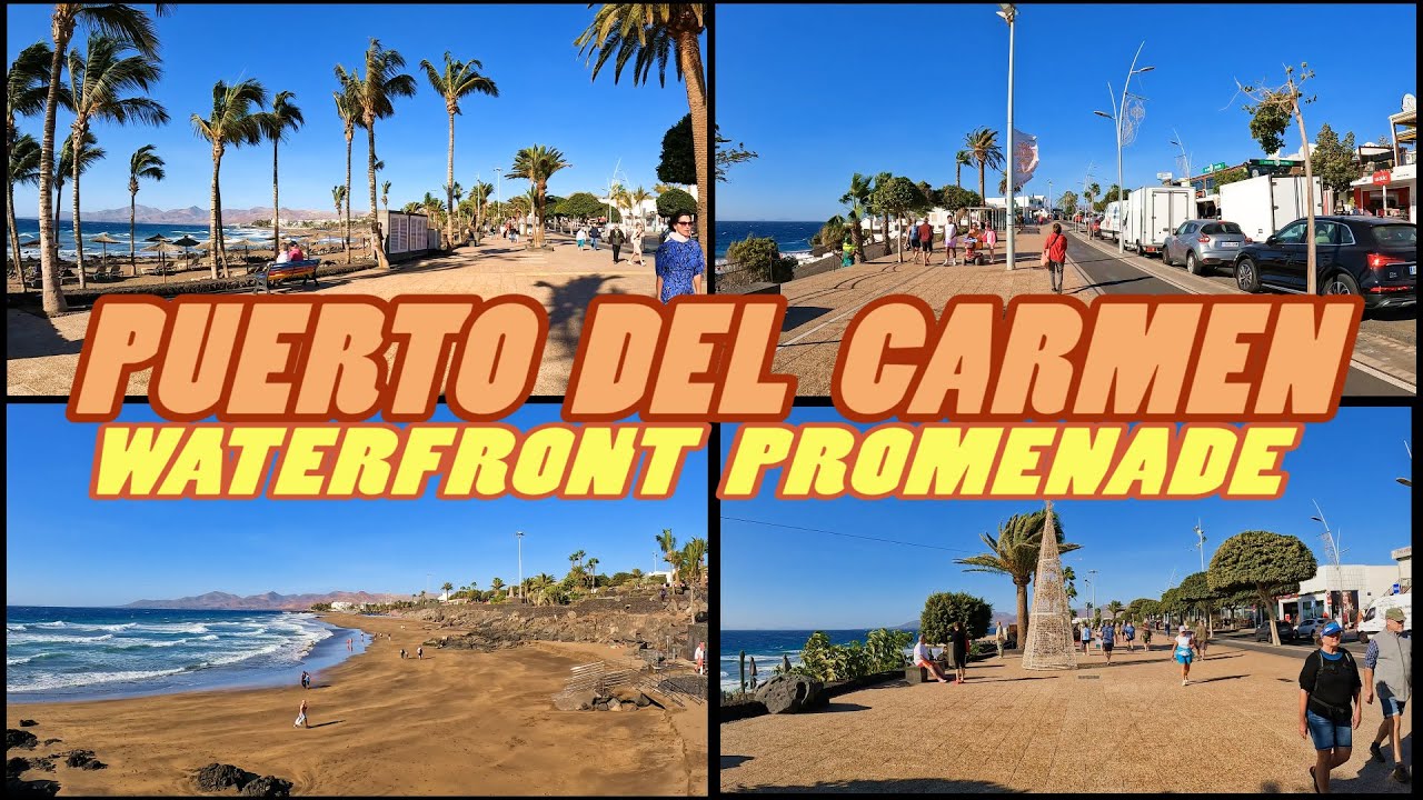 PUERTO DEL CARMEN Waterfront Promenade walking tour - Lanzarote [4k]