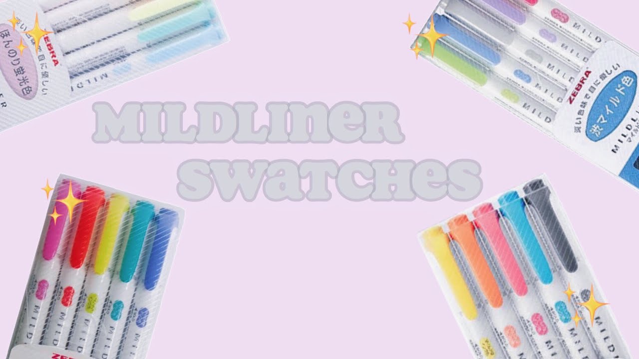 Swatching ALL mildliner packs - pastel, cool, warm, bright, familiar