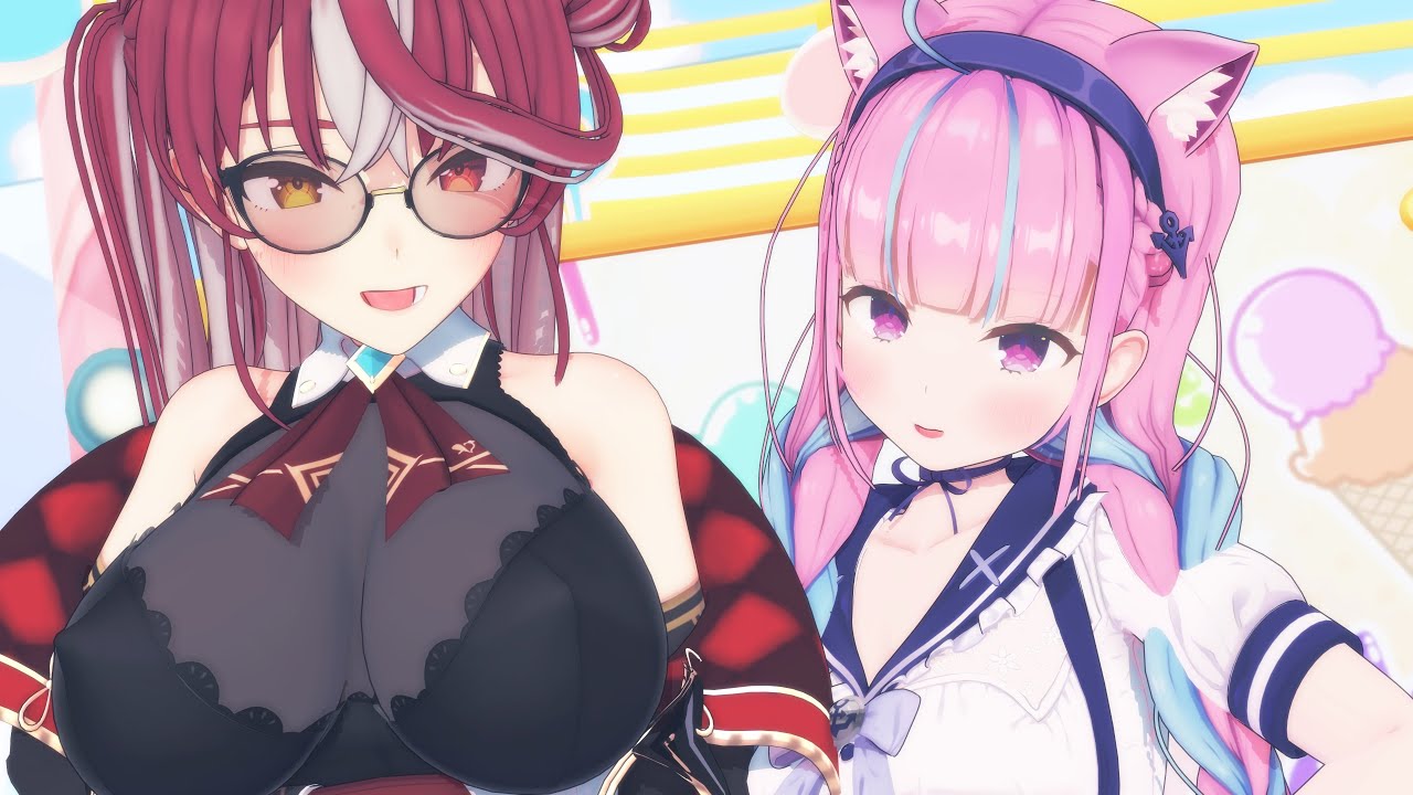 【ホロライブMMD】『愛包ダンスホール (Vo. 宝鐘マリン、HIMEHINA)』by 宝鐘マリン 湊あくあ【4K】