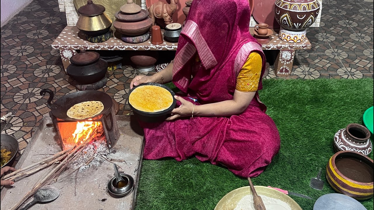 Chulhe ka khana #rajasthani food and farming
