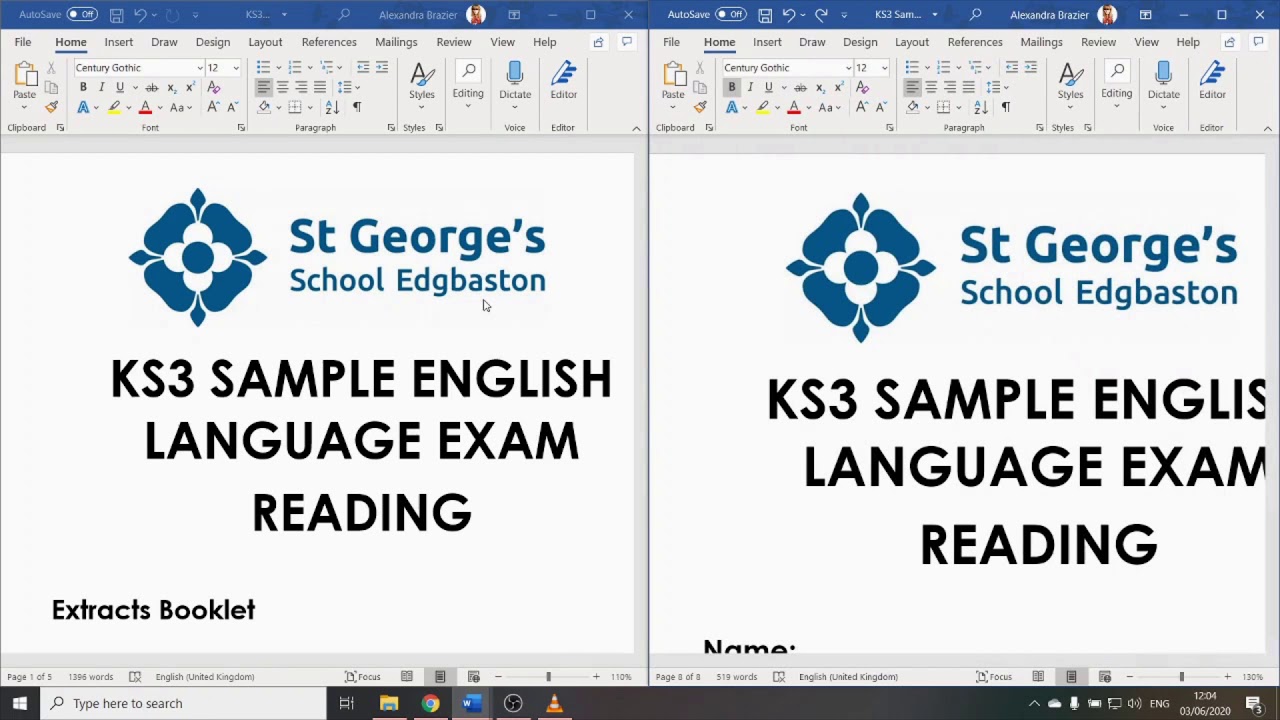 SGSE KS3 EOY Reading Exam