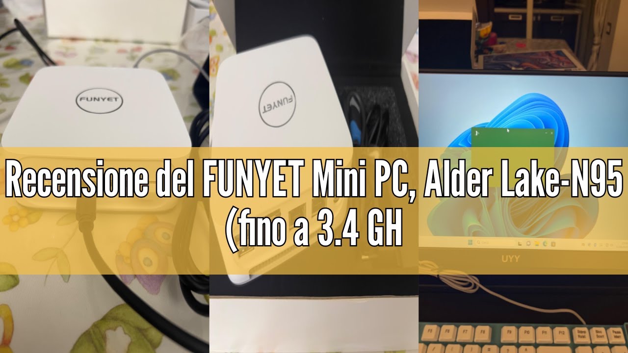 Recensione del FUNYET Mini PC, Alder Lake-N95 (fino a 3.4 GHz), 16GB RAM 512GB SSD Mini Desktop Comp